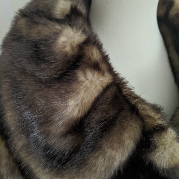 Vintage Faux Mink Brown Coat S - Picture 4 of 12